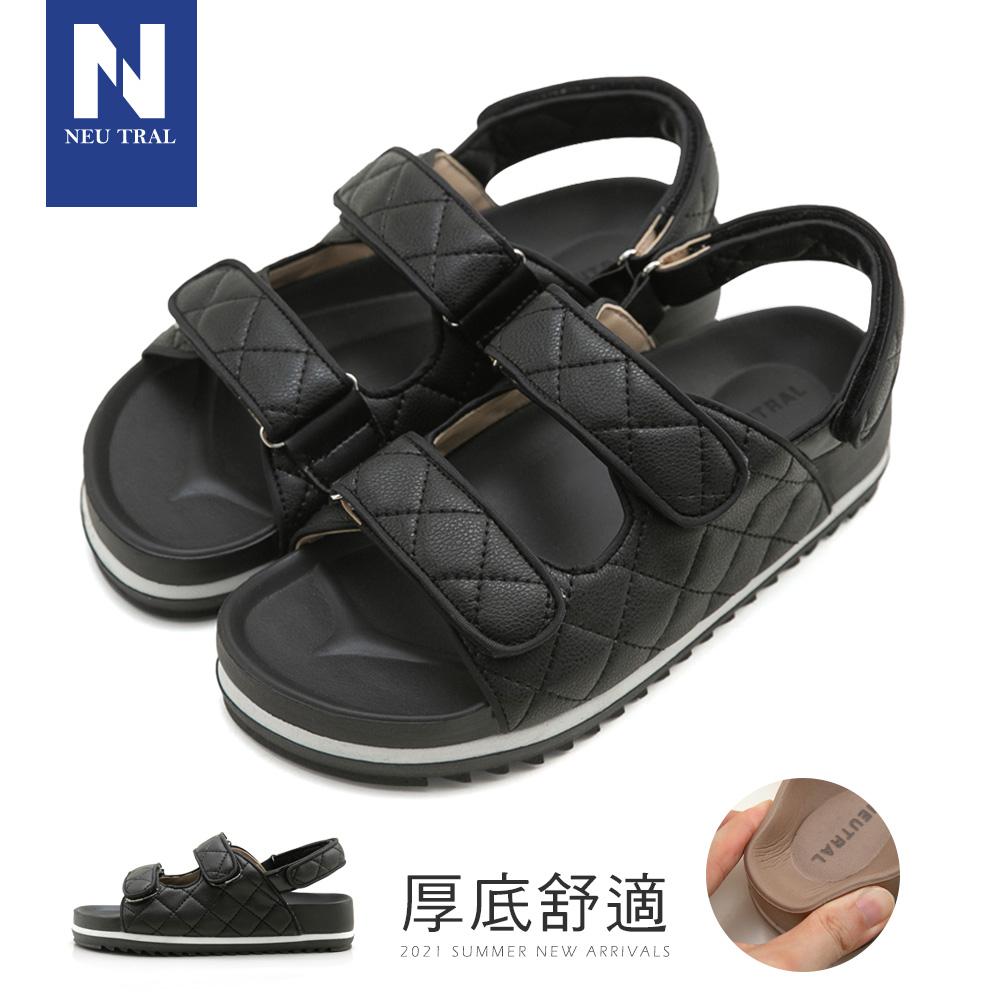 NeuTral 小香風菱格紋涼鞋 黑,防潑水,訂製款小香風菱格紋涼鞋,JM210518-2_20008297,訂製款,軟Q
